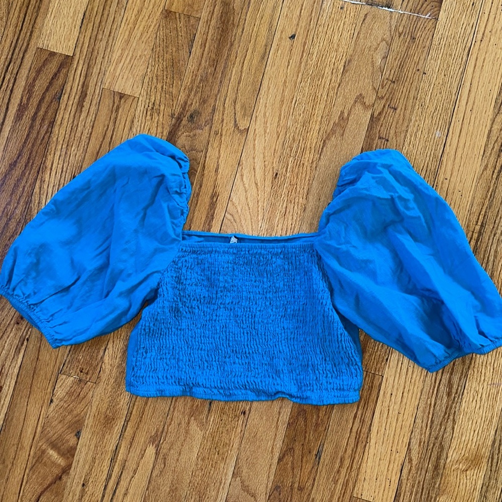 Zara Puff Sleeve Cropped Top